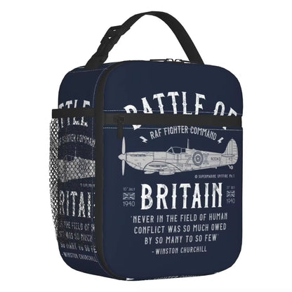 Supermarine Spitfire Insulated Lunch Bag Fighter Pilot Aircraft Airplane Plane Cooler Thermal Bento Box Kids School Children