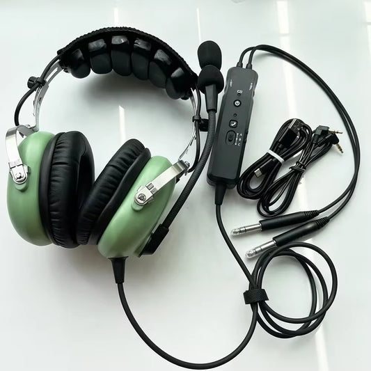 VOIONAIR ANR Aviation Headset Pilot Headset Green Color with Great ANR Active Noise Reduction Effect Blue-Tooth