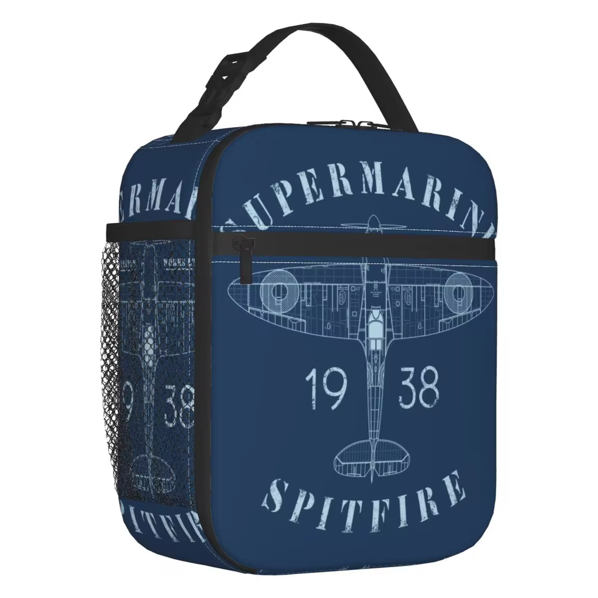 Supermarine Spitfire Insulated Lunch Bag Fighter Pilot Aircraft Airplane Plane Cooler Thermal Bento Box Kids School Children