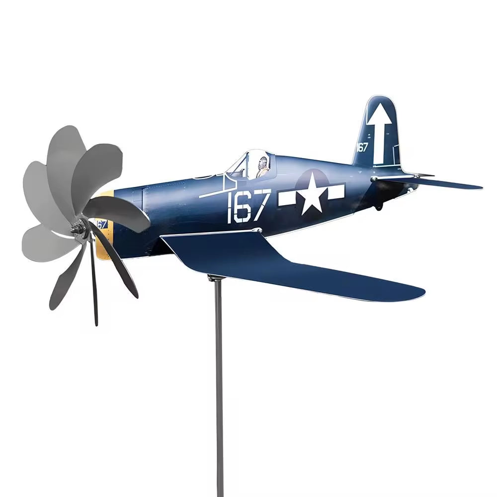 Aircraft Wind Vane Metal Stainless Steel Wind Vane Garden Ornament Patio Windmill Garden Patio Decorations Wind Detection