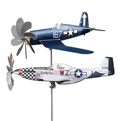 Aircraft Wind Vane Metal Stainless Steel Wind Vane Garden Ornament Patio Windmill Garden Patio Decorations Wind Detection