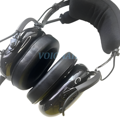 VOIONAIR Black Aviation Headset for Pilots Include Headset Bag, Noise Cancelling Mic, GA Dual Plug, MP3 Stereo Support