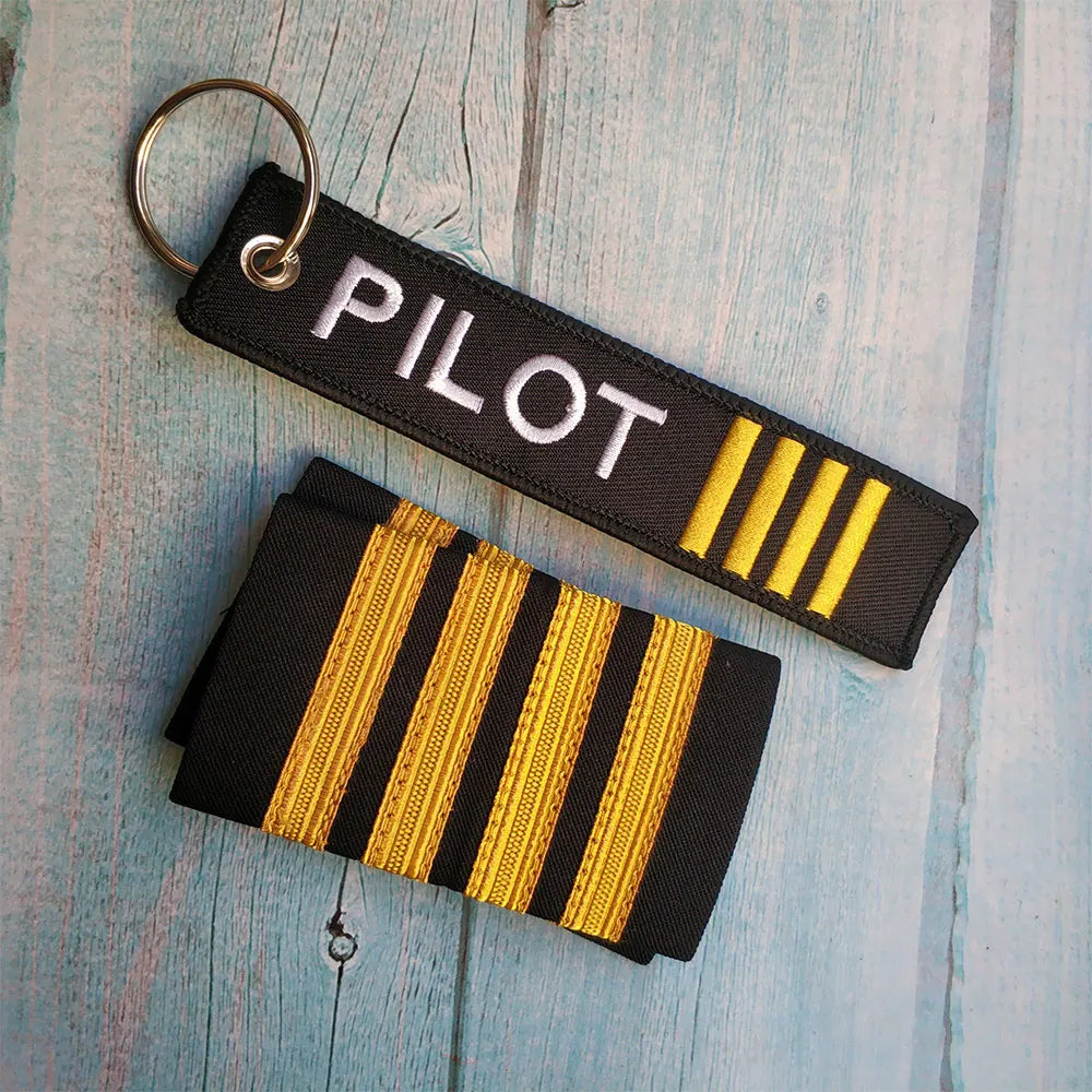 3 PCS Pilot Lanyard Keychains – Epaulet-Inspired Aviation Trinkets for Flight Crew, Airbus Keychain Gift Set