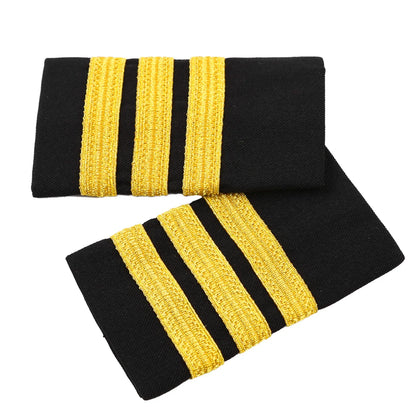 1 Pair Pilot Uniform Shoulder Epaulettes – Professional Bars, DIY Badges for Shirts & Garments