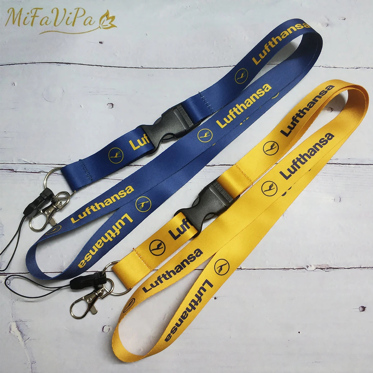 MiFaViPa - Cordones de poliéster para aviación, correa para el cuello de Boeing, llavero, llavero Boeing, llavero con cordón para tarjeta de identificación, regalo de piloto