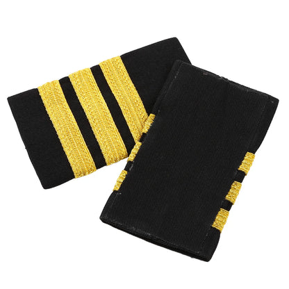 1 Pair Pilot Uniform Shoulder Epaulettes – Professional Bars, DIY Badges for Shirts & Garments