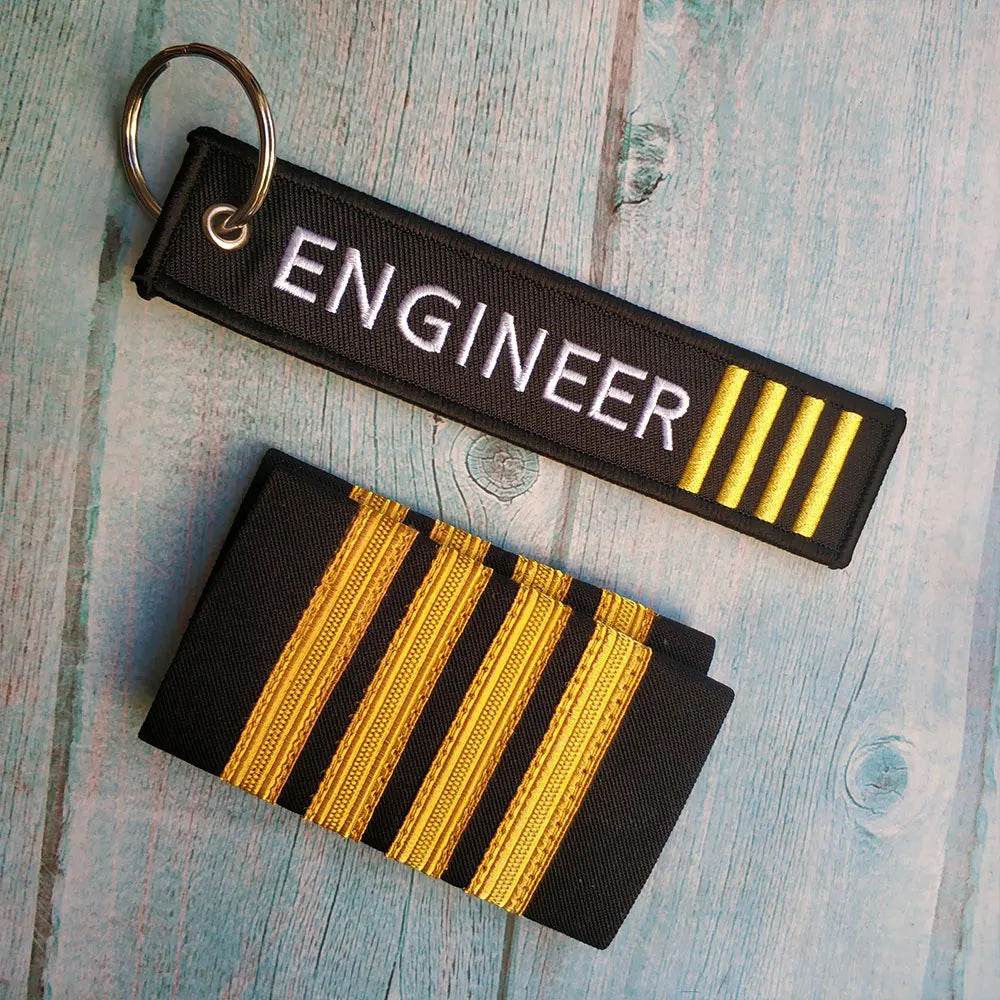 3 PCS Engineer Lanyard Keychains – Epaulet-Inspired Aviation Trinkets for Flight Crew, Airbus Keychain Gift Set