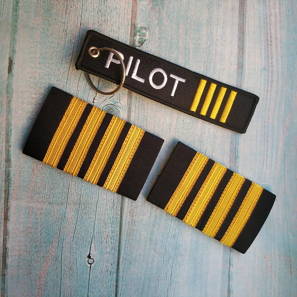 3 PCS Pilot Lanyard Keychains – Epaulet-Inspired Aviation Trinkets for Flight Crew, Airbus Keychain Gift Set