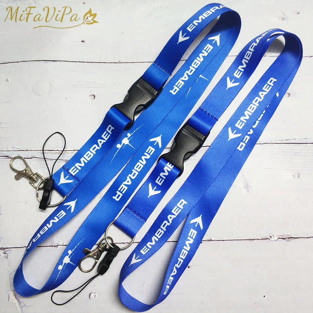 MiFaViPa - Cordones de poliéster para aviación, correa para el cuello de Boeing, llavero, llavero Boeing, llavero con cordón para tarjeta de identificación, regalo de piloto