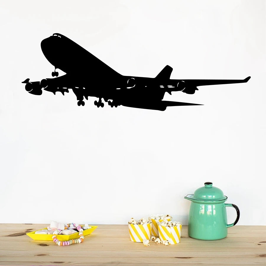 Realistic Aircraft Wall Decals Removable Airplane Vinyl Wall Sticker For Home Kids Room & Living Room Decoration