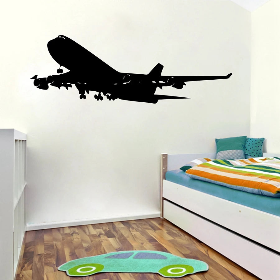 Realistic Aircraft Wall Decals Removable Airplane Vinyl Wall Sticker For Home Kids Room & Living Room Decoration