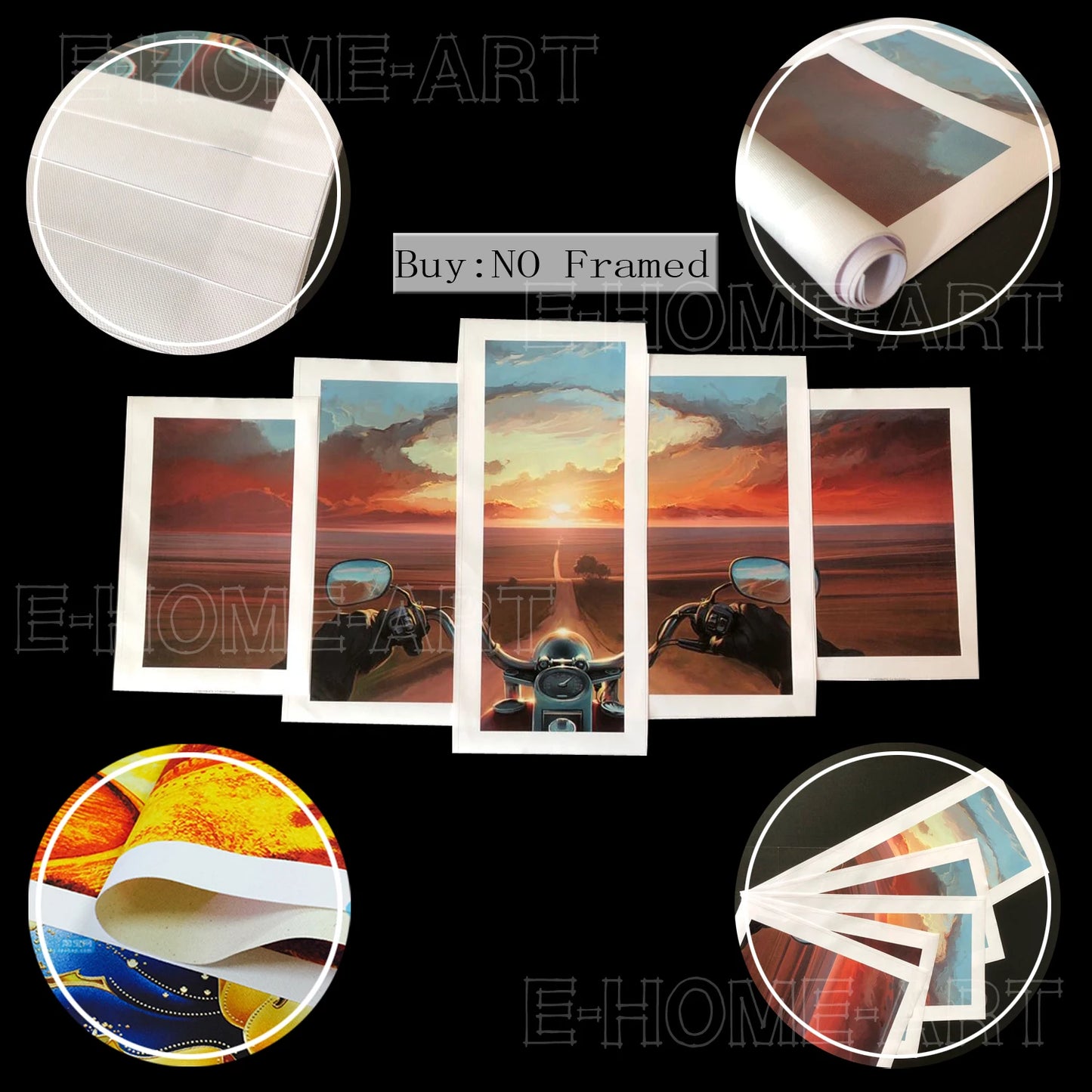 5-Piece Wall Art Canvas – Aircraft Landscape Poster for Modern Living Room and Bedroom Decor