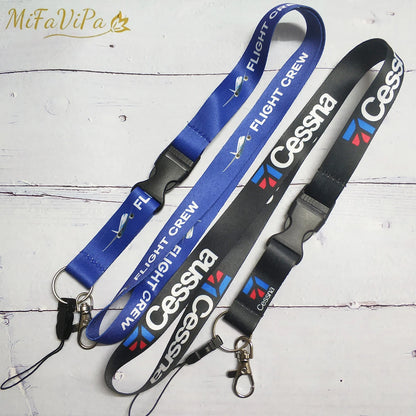 MiFaViPa - Cordones de poliéster para aviación, correa para el cuello de Boeing, llavero, llavero Boeing, llavero con cordón para tarjeta de identificación, regalo de piloto