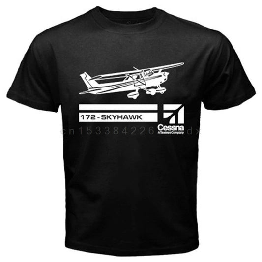 Camiseta de verano para hombre, nueva camiseta de manga corta estilo hipster con diseño de avión Cessna Skyhawk 172