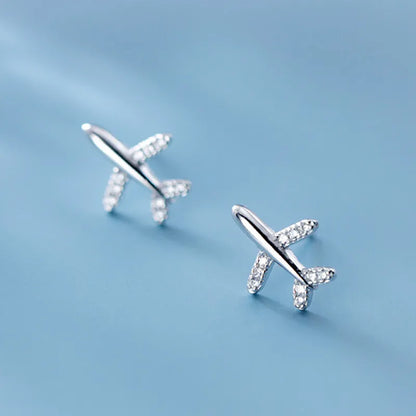 Boucles d'oreilles à tige tendance en argent sterling 925 avec zircone cubique pour femme et étudiante, bijoux XE189