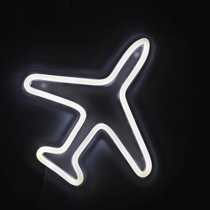 USB-Powered LED Neon Airplane Sign – 5V Wall Light for Room, Party, or Studio Decor (7.68'' x 7.28'')