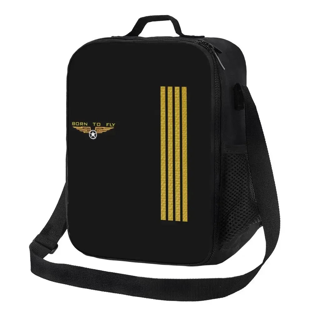 Bolsa de almuerzo personalizada Born To Fly Flight Pilot para hombres y mujeres, loncheras térmicas aislantes para niños y niños de la escuela