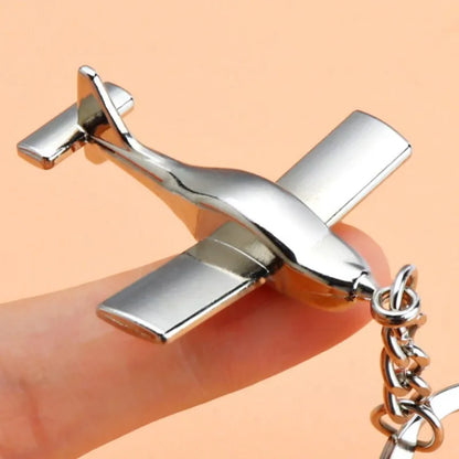 3D Metal Airplane Keychain – Aircraft Model Keyring, Perfect Gift for Men & Boys