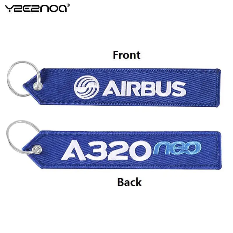 AIRBUS PILOT Embroidered Keychain – A320 Aviation Key Ring & Lanyard Strap for Bags and Zippers