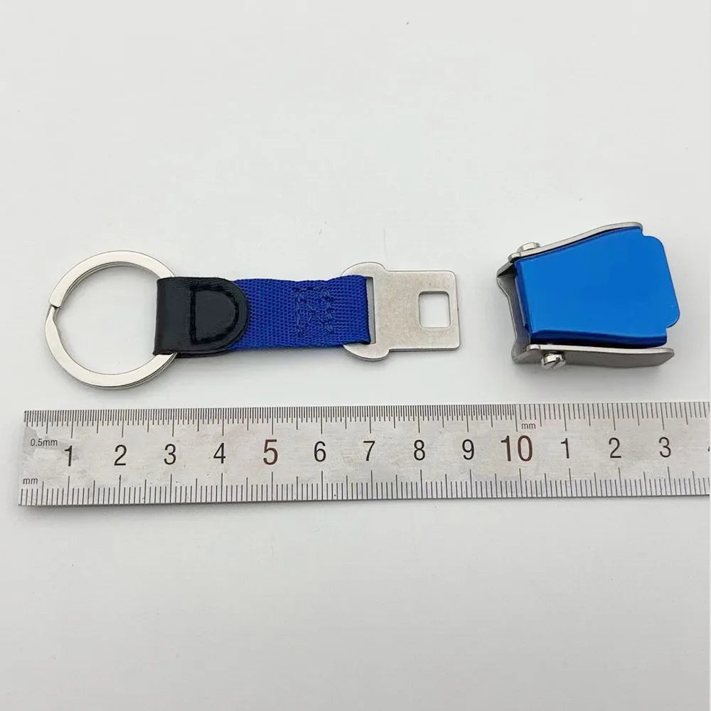 Keyes Airplane Airline Small Aviation Gifts Seat Belt Mini Safety Seatbelt Plane Buckle Keychain Strap Key Chain For Bag Flight