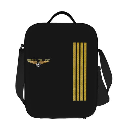 Bolsa de almuerzo personalizada Born To Fly Flight Pilot para hombres y mujeres, loncheras térmicas aislantes para niños y niños de la escuela