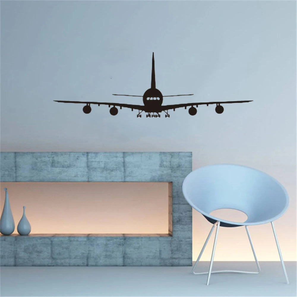 Vinyl DIY Removable Stickers For Home Decor The Airplane Is Preparing To Land Living Room Bedroom Boy's Room Wall Decals