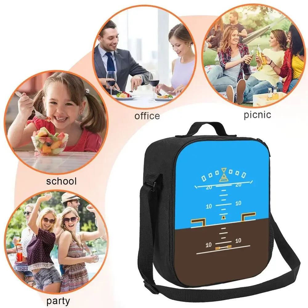 Bolsa de almuerzo personalizada Born To Fly Flight Pilot para hombres y mujeres, loncheras térmicas aislantes para niños y niños de la escuela