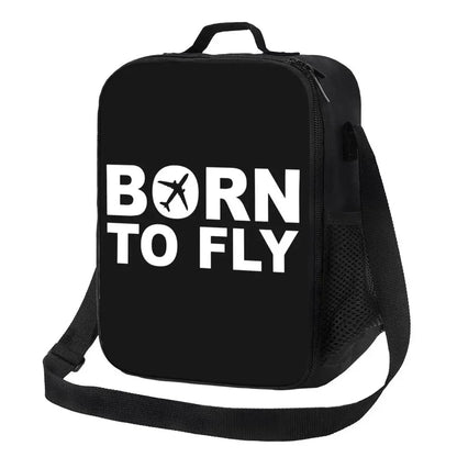 Bolsa de almuerzo personalizada Born To Fly Flight Pilot para hombres y mujeres, loncheras térmicas aislantes para niños y niños de la escuela