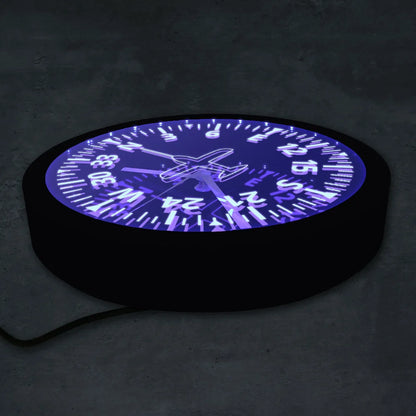 Aviation LED Wall Clock – Aircraft Gauges Cockpit Instrument Design with Luminous Lighting