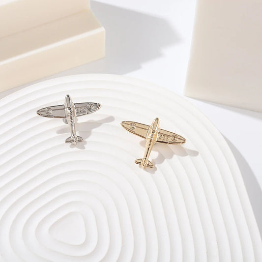 Metal Airplane Enamel Pins Gold Silver Brooch Backpack Lapel Badge Aircraft Jewelry for Kids Wholesale