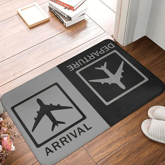 Non-slip Rug Doormat Bath Mat Aircraft Arrivals Departures Hallway Carpet Home Decor