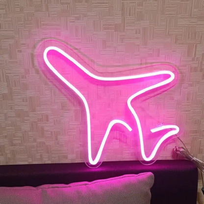 Décoration murale au néon à LED pour avion Décoration murale au néon pour chambre à coucher personnalisée Panneau d'avion au néon à LED pour surfeurs Décoration murale au néon pour veilleuse