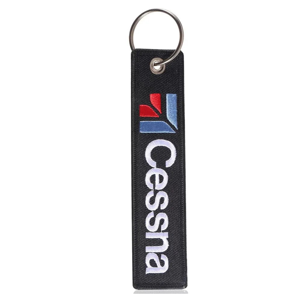 Cessna Keychains Embroidery Jewelry Key Tag Label Fashion Keyrings Remove Before Flight Pilot Key Chain for Aviation Gifts