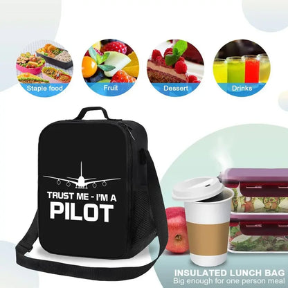 Bolsa de almuerzo personalizada Born To Fly Flight Pilot para hombres y mujeres, loncheras térmicas aislantes para niños y niños de la escuela