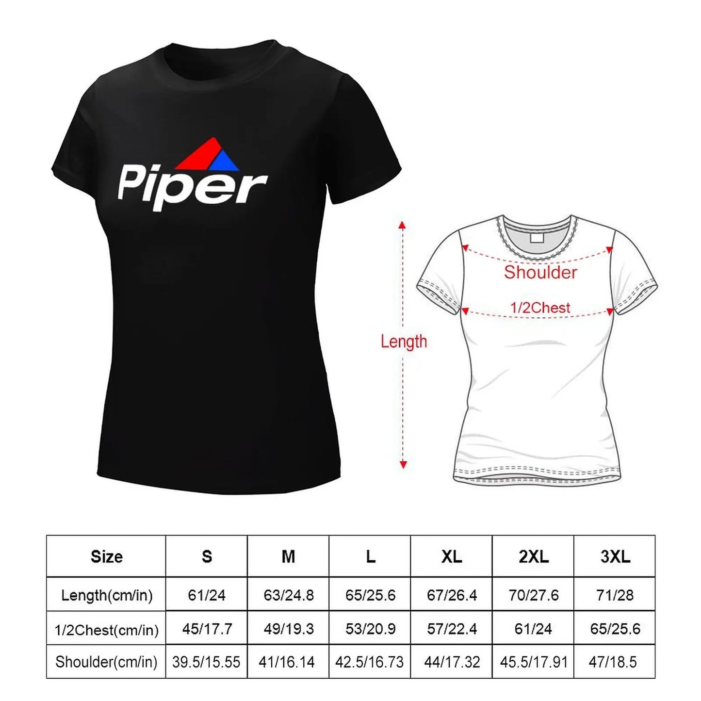 Piper Aircraft T-Shirt sweat summer top cropped t shirts for Women