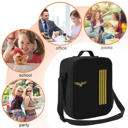 Bolsa de almuerzo personalizada Born To Fly Flight Pilot para hombres y mujeres, loncheras térmicas aislantes para niños y niños de la escuela