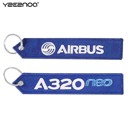 AIRBUS PILOT Embroidered Keychain – A320 Aviation Key Ring & Lanyard Strap for Bags and Zippers