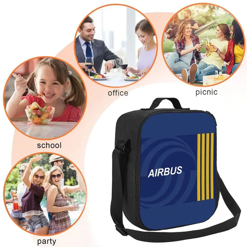 Bolsa de almuerzo personalizada Born To Fly Flight Pilot para hombres y mujeres, loncheras térmicas aislantes para niños y niños de la escuela