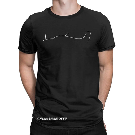 Camisetas de contorno minimalista Crazy Airplane Cirrus para hombres, camisetas de algodón de primera calidad, camisetas de aviación, camisetas para adultos