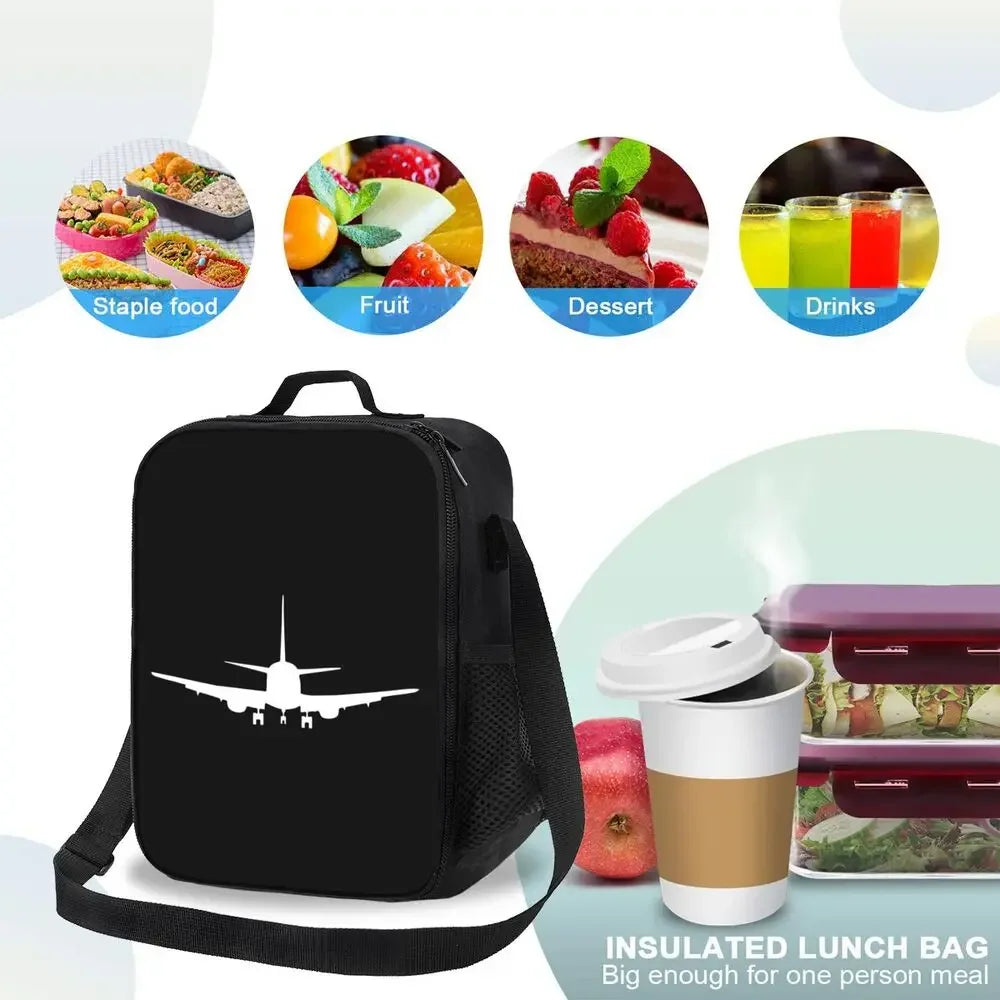 Bolsa de almuerzo personalizada Born To Fly Flight Pilot para hombres y mujeres, loncheras térmicas aislantes para niños y niños de la escuela