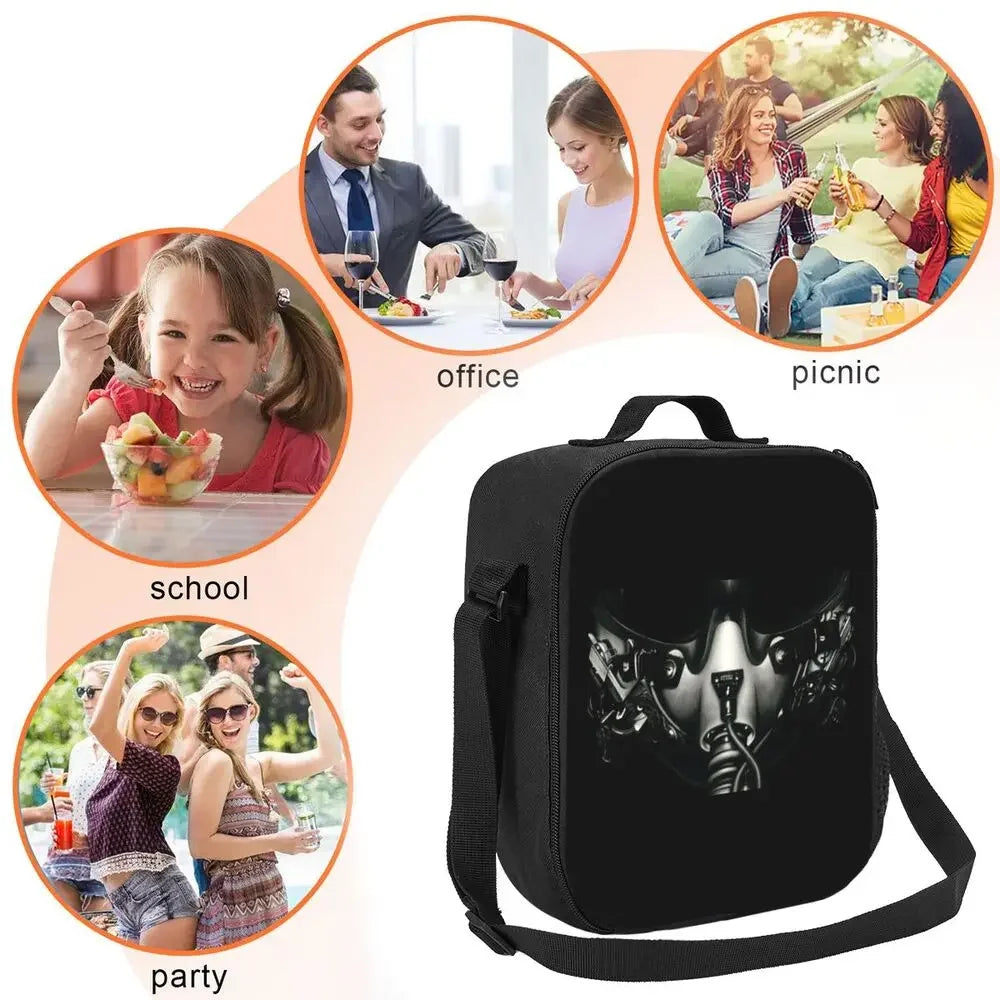 Bolsa de almuerzo personalizada Born To Fly Flight Pilot para hombres y mujeres, loncheras térmicas aislantes para niños y niños de la escuela