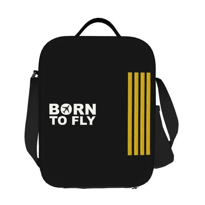 Bolsa de almuerzo personalizada Born To Fly Flight Pilot para hombres y mujeres, loncheras térmicas aislantes para niños y niños de la escuela